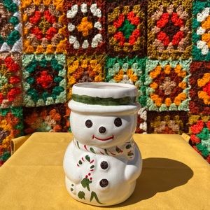 snowman christmas jar canister vase